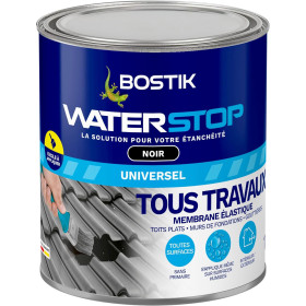 photo-Peinture d'étanchéité - Noir - Toiture, gouttières et murs - Résiste aux UV + intempéries - Bostik