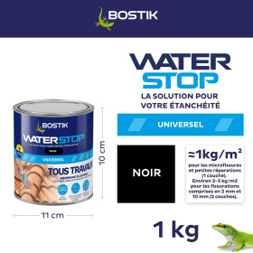 Peinture d'étanchéité - Noir - Toiture, gouttières et murs - Résiste aux UV + intempéries - Bostik