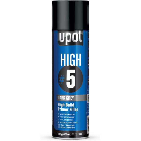 photo-Apprêt - Mastic - Gris - Carrosserie - Facile à poncer - Durcissement rapide - UPOL - 450ml