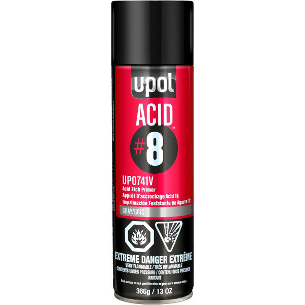 photo-Apprêt - Primaire accrochage - Gris - Carrosserie - UPOL - Acid8 - 450ml