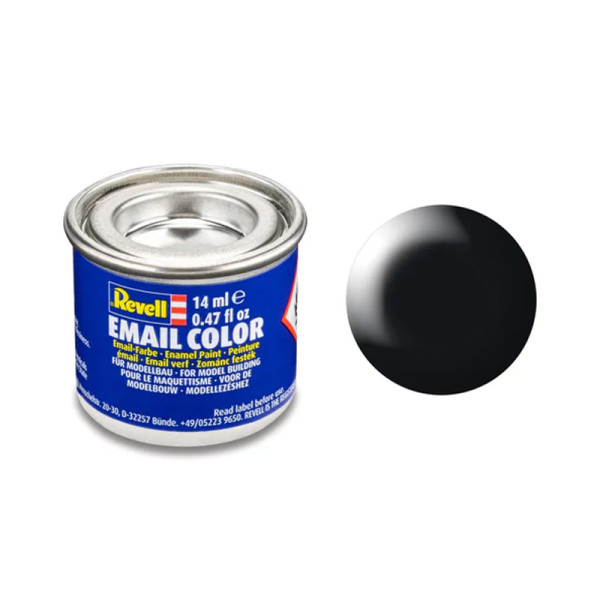 photo-Peinture émail - Noir satiné - RAL 9005 - Maquette - Modélisme - Revell - Pot 14ml