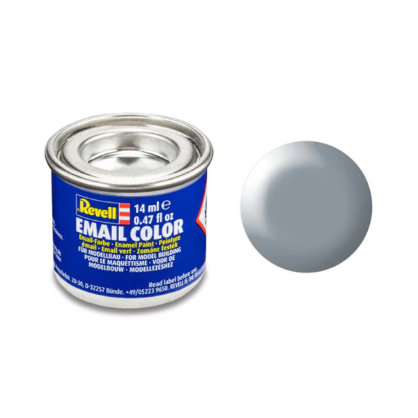 photo-Peinture émail - Gris satiné - RAL 7001 - Maquette - Modélisme - Revell - Pot 14ml