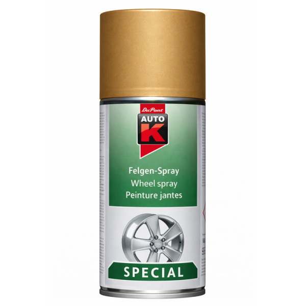 photo-Bombe de peinture - Or - Spécial jantes - Couvrant et résistant - Auto-K - 150ml