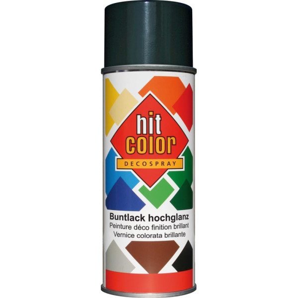photo-Bombe de peinture - Gris anthracite - RAL 7016 - Brillant - Décoration - Tous supports - Hit Color - 400ml