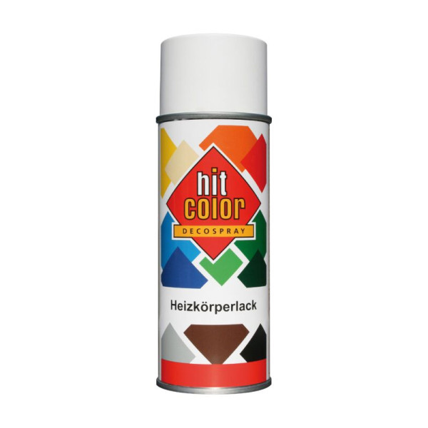 photo-Bombe de peinture - Pour radiateur - Blanc - Laqué - Résiste jusqu'à 80°C - Hit Color - 400ml