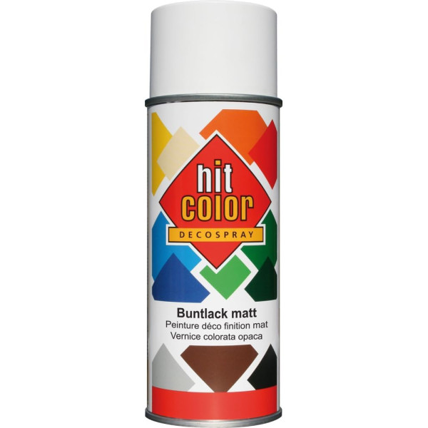 photo-Bombe de peinture - Blanc - RAL9010 - Mat - Décoration - Tous supports - Hit Color - 400ml