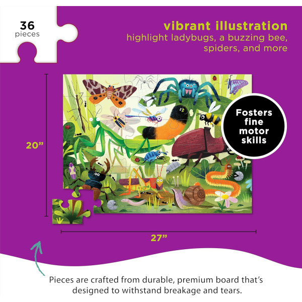 Puzzle - 36 pièces - Les insectes - Dès 3 ans - Crocodile Creek