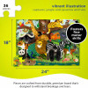 Puzzle - 36 pièces - Les amis de la jungle - Dès 3 ans - Lion, zèbre, éléphant - Crocodile Creek