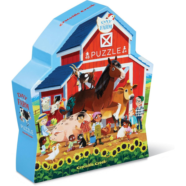 Puzzle - 48 pièces - Une journée à la ferme - Dès 4 ans - Crocodile Creek