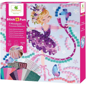 photo-Jeu créatif - Mosaïques à coller - 3 tableaux princesses et danseuses - Dès 5 ans - Loisirs créatifs