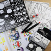Manga - Coffret de 8 marqueurs + 10 papier layout Manga - Dès 10 ans - Sycomore