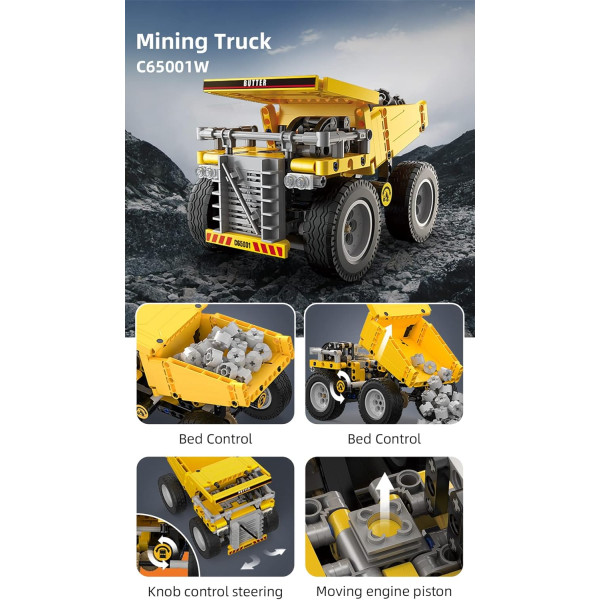 Maquette - Camion de chantier jaune - 372 pièces - Dès 8 ans - CaDA