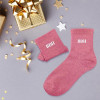 Chaussettes - Femme - Rose avec paillettes - BDH - Taille 36/42 - Humour - Cadeau