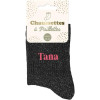 photo-Chaussettes - Femme - Noir avec paillettes - Tana - Taille 36/42 - Humour - Cadeau