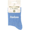photo-Chaussettes - Femme - Bleu avec paillettes - Badass - Taille 36/42 - Humour - Cadeau