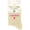 photo*Chaussettes - Femme - Beige avec paillettes - Capricieuse - Taille 36/42 - Humour - Cadeau