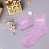 Chaussettes - Femme - Violet avec paillettes - Lumineuse - Taille 36/42 - Humour - Cadeau