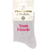 photo-Chaussettes - Femme - Gris avec paillettes - Team fêtarde - Taille 36/42 - Humour - Cadeau