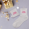 Chaussettes - Femme - Gris avec paillettes - Team fêtarde - Taille 36/42 - Humour - Cadeau