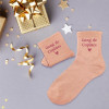 Chaussettes - Femme - Orange avec paillettes - Gang de copines - Taille 36/42 - Humour - Cadeau