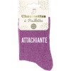 photo-Chaussettes - Femme - Violet avec paillettes - Attachiante - Taille 36/42 - Humour - Cadeau