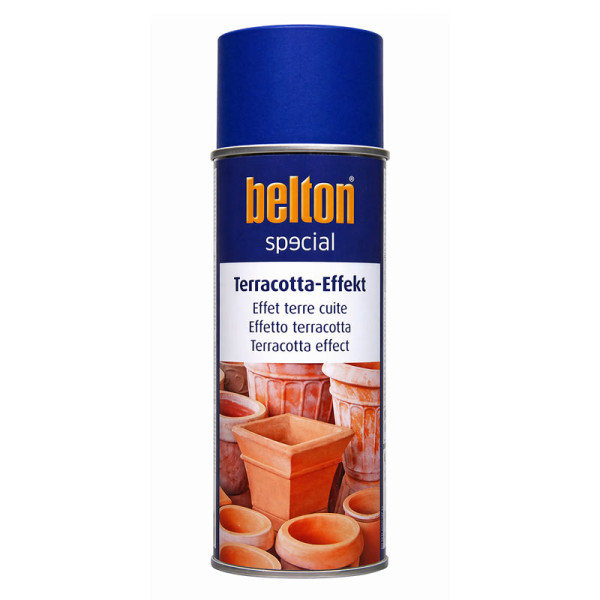 photo-Bombe de peinture - Effet terre cuite - Bleu velours - Décoratif - Intérieur/extérieur - Belton