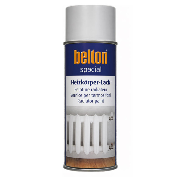 photo-Bombe de peinture - Blanc gris - Pour radiateur - Jusqu'à 120°C - Belton - 400ml