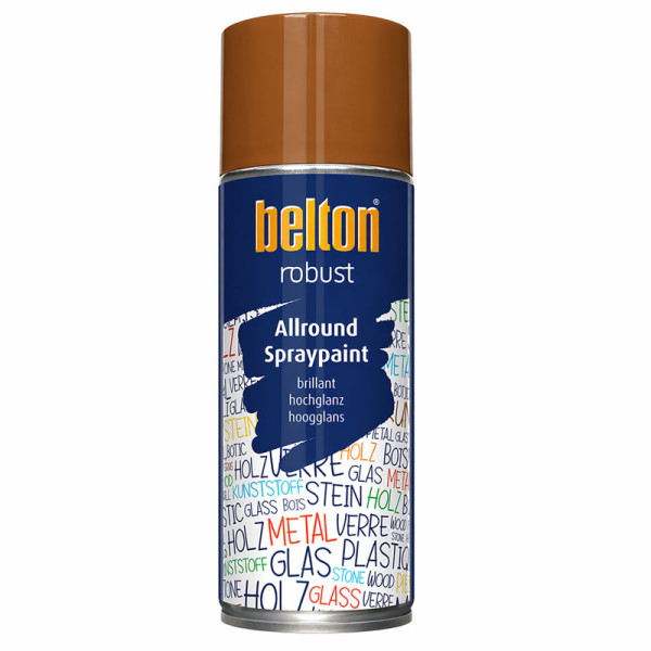 photo-Bombe de peinture - Brun fauve - RAL 8007 - Brillant - Couvrant et résistant - Belton - Robust - 400ml