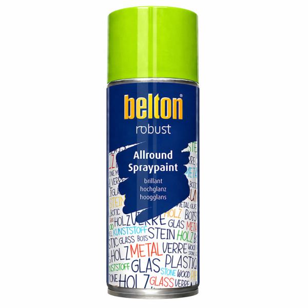 photo-Bombe de peinture - Vert jaune - RAL 6018 - Brillant - Résistant - Belton Robust - 400ml