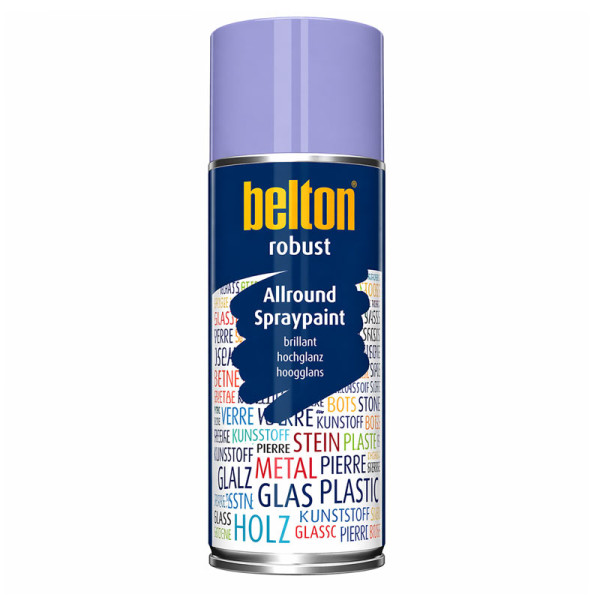 photo-Bombe de peinture - Violet clair - Brillant - Couvrant et résistant - Belton - Robust - 400ml
