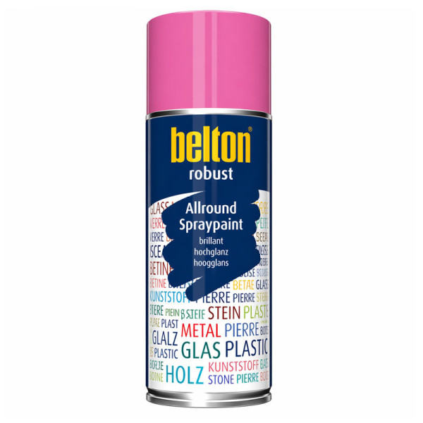 photo-Bombe de peinture - Rose fuchsia - Brillant - Couvrant et résistant - Belton - Robust - 400ml