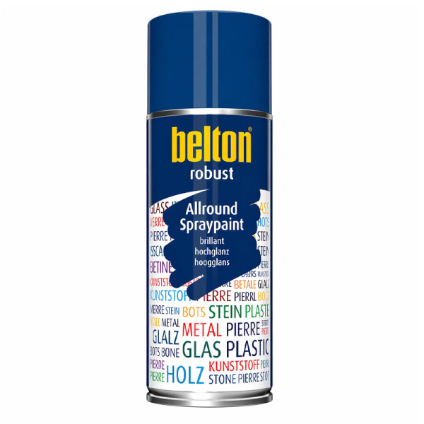 photo-Bombe de peinture - Bleu roi - Brillant - Couvrant et résistant - Belton - Robust - 400ml