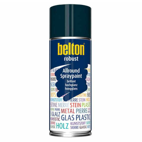photo-Bombe de peinture - Vert azur - Brillant - Couvrant et résistant - Belton - Robust - 400ml