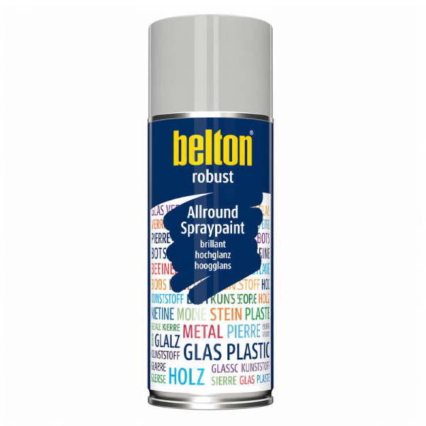 photo-Bombe de peinture - Gris clair - RAL 7035 - Brillant - Résistant - Belton Robust - 400ml