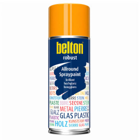 photo-Bombe de peinture - Jaune narcisse - RAL 1007 - Brillant - Couvrant et résistant - Belton - Robust - 400ml