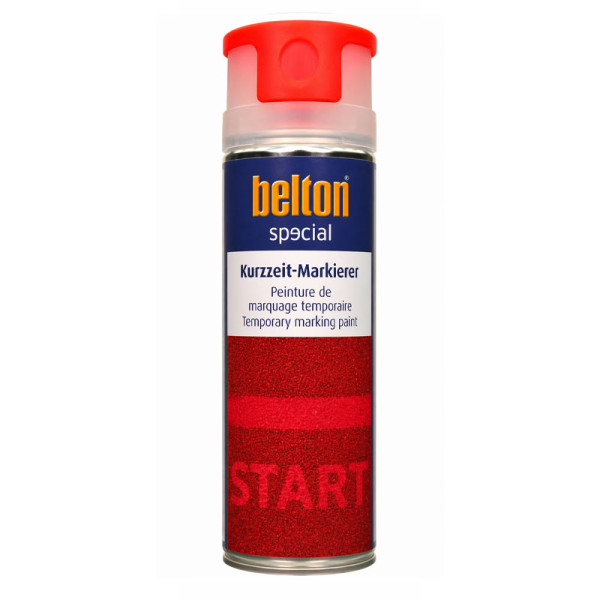 photo-Bombe de peinture - Marquage temporaire - Chantier - Rouge - Valve 360° - Belton - 500ml