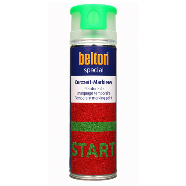 photo-Bombe de peinture - Marquage temporaire - Chantier - Vert néon - Valve 360° - Belton - 500ml