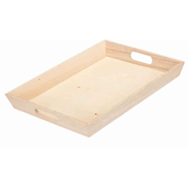 photo-Plateau en bois - A décorer et personnaliser - 25x35x4,5cm - Loisirs créatifs