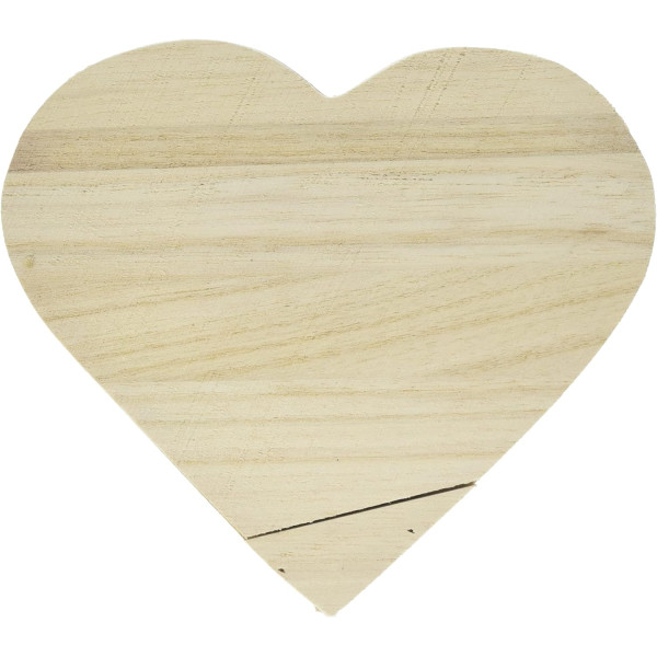 photo-Boîte cœur en bois - A décorer et personnaliser - 15x13x4cm - Loisirs créatifs