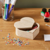 Boîte cœur en bois - A décorer et personnaliser - 15x13x4cm - Loisirs créatifs