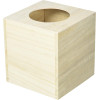 photo-Boîte à mouchoirs en bois - A décorer et personnaliser - 14x14x12cm - Loisirs créatifs