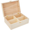 photo-Boîte à thé en bois - A décorer et personnaliser - 20x14x8cm - Loisirs créatifs
