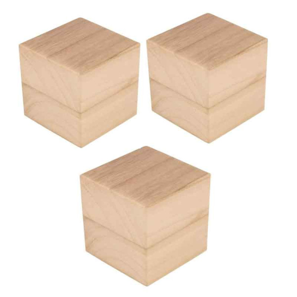 photo-3 cubes en bois - A décorer et personnaliser - 8x8x8cm - Loisirs créatifs