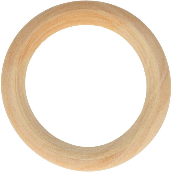 Anneaux en bois - A décorer et personnaliser - 7cm diamètre - 3 pièces - Loisirs créatifs