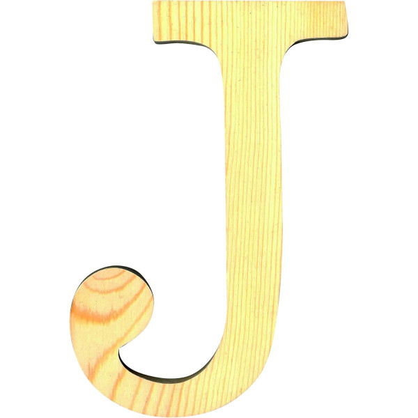 photo-Lettre J en bois - A décorer et personnaliser - 11,5cm - Loisirs créatifs