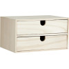 photo-Meuble en bois avec 2 tiroirs - A décorer et personnaliser - 24x16x13,3cm - Loisirs créatifs