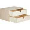 Meuble en bois avec 2 tiroirs - A décorer et personnaliser - 24x16x13,3cm - Loisirs créatifs