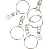 Chaine et anneaux de porte-clé - Méta argent - 25mm diamètre - 10 pièces - Artemio