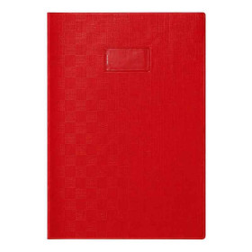 photo-Protège-cahier - Rouge - A4 - 21x29,7cm - Plastique souple - Porte-étiquette
