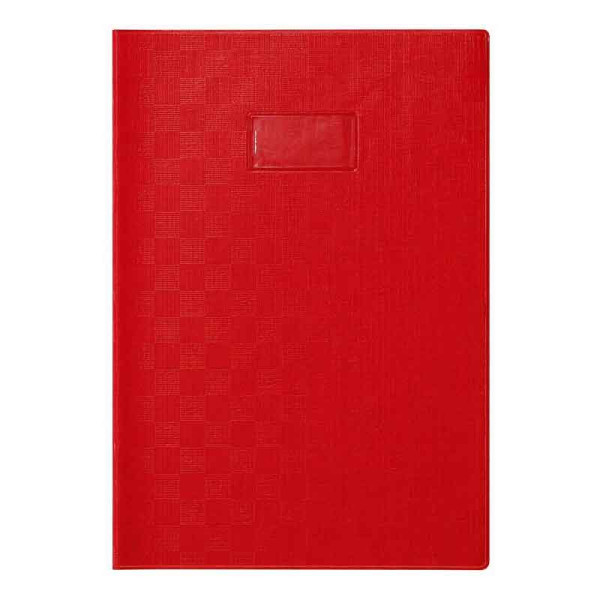 photo-Protège-cahier - Rouge - A4 - 21x29,7cm - Plastique souple - Porte-étiquette
